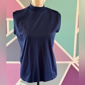 Vintage navy blue mock neck vest